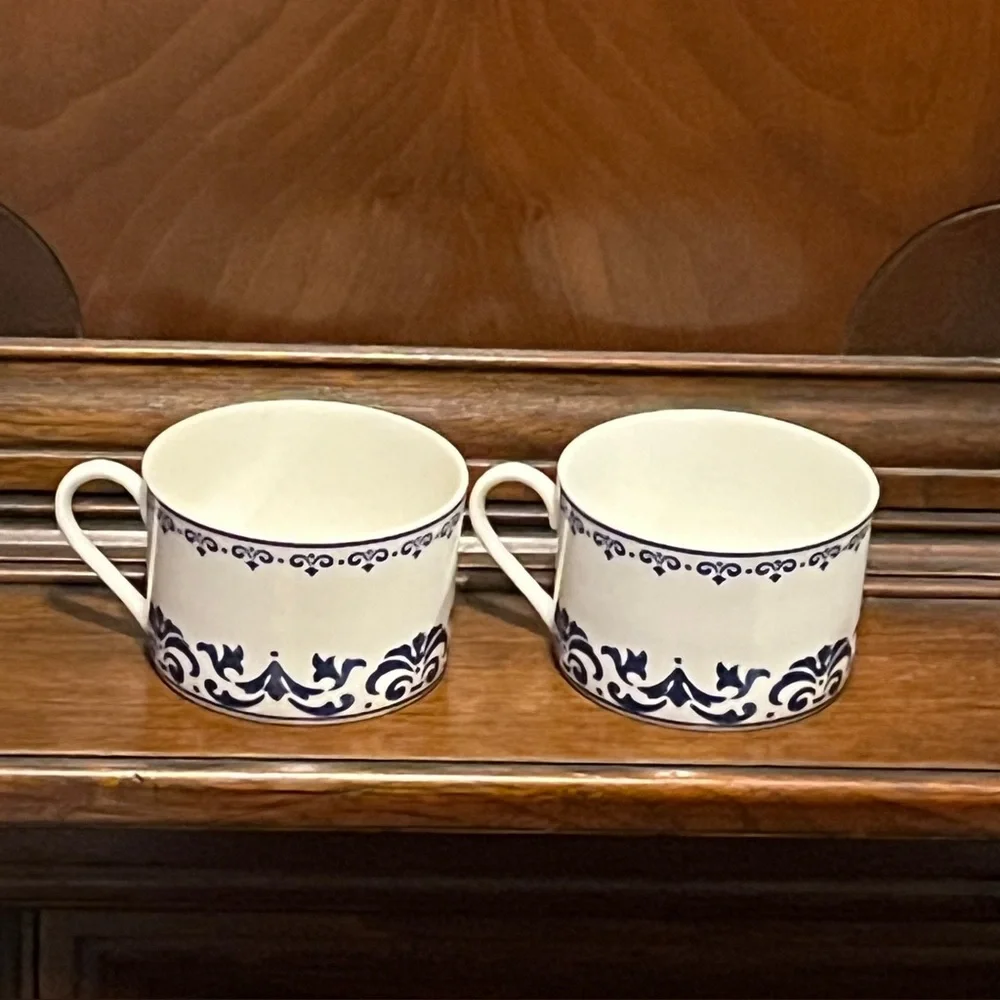 Victoria & Beale Set of 2 CLAIRE Fine Porcelain Cups 7011 by Sango Blue Design